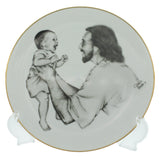 P13 Christ with Infant Close Plate White China W/easel