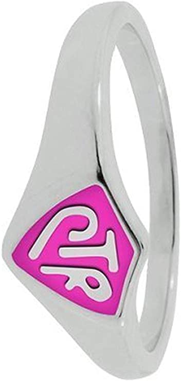 Q001P Size 4 - 9 Stainless Steel Pink CTR Ring Mormon LDS Unisex One Moment In Time