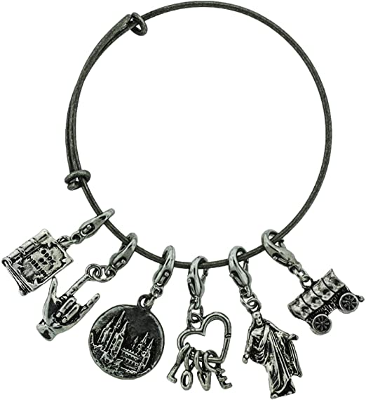H100  Braclet with Charms Temple, Wagon Love hear,t BOM, Christus One Moment in Time