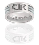 J113w CTR Ring White Titan Titanium with White Carbon Fiber inlay