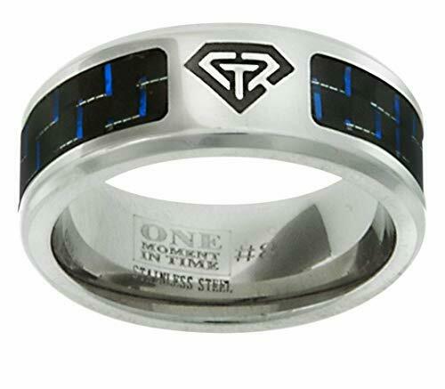 J197 CTR Ring Blue Carbon Fiber Superman Handmade