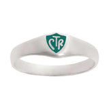 J56G CTR Ring Sterling Steel Silver Classic Green One Moment in Time