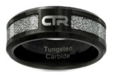 J194 CTR Ring Cosmos Tungsten Carbide with Imitation Meteorite Inlay