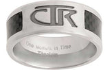 J113 CTR RING Titanium Carbon Fiber Inlay Titan Handmade 